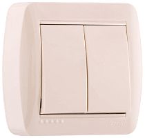 Переключатель накладной Lezard Demet 2-кл. проходной кремовый картинка